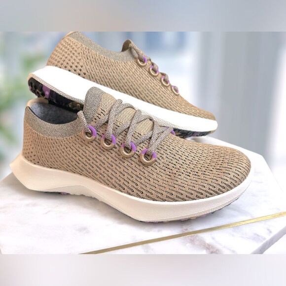 ALLBIRDS LIMITED EDITION Hazy Beige/Lux Purple (White Sole) Tree Dasher 2 Sz 9.5 - Picture 13 of 16